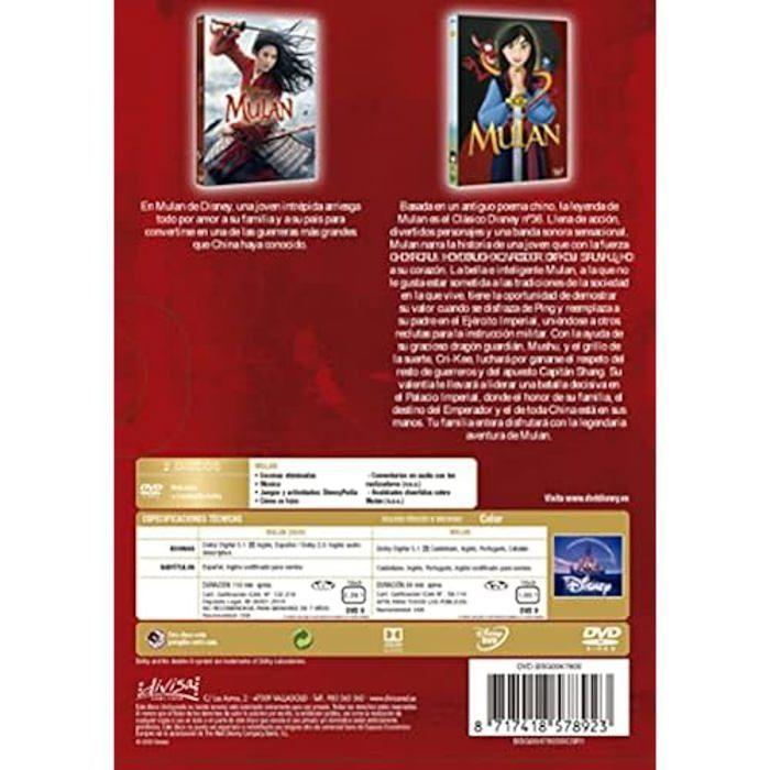 Pack dvd - mulán clásico + imagen real - anglais - animation - tous publics