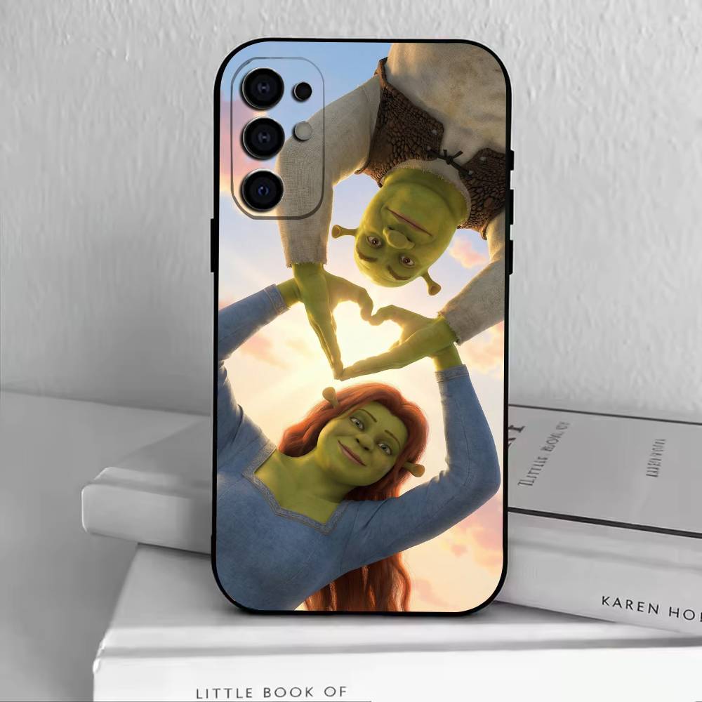 Cute S-Shrek Phone Case For Samsung S25,S24,S21,S22,S23,S30,Ultra,S20,Plus,Fe,Soft Silicone Black Cover
