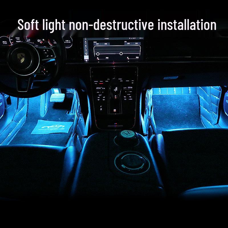 USB Car LED Atmosphere Footwell Lights: Wireless One-to-Four Ambient Lighting