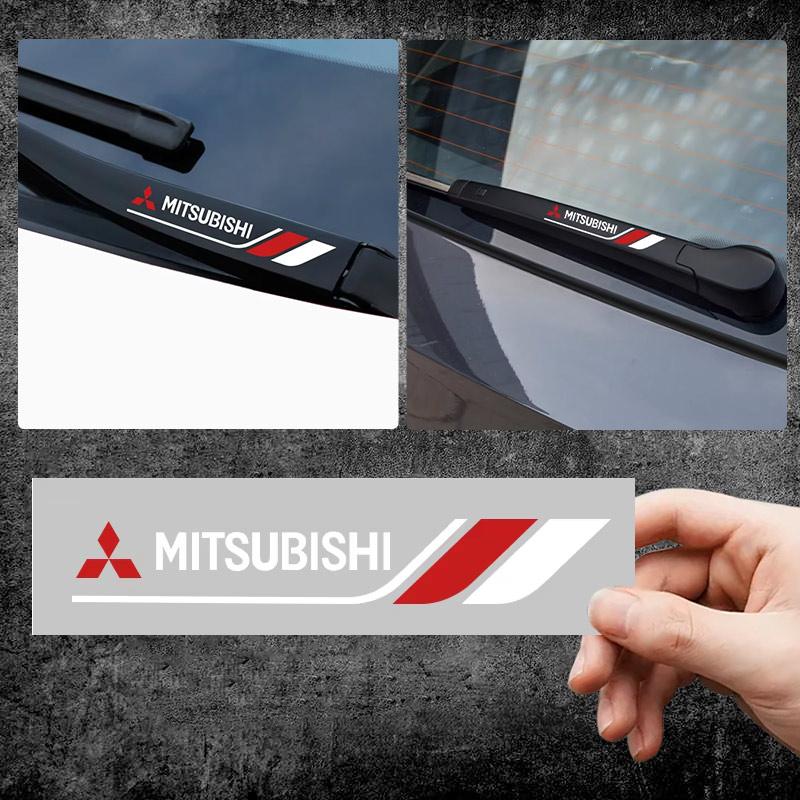 For  2pcs Car Window Wiper Stickers Emblem For Mitsubishi lancer asx outlander pajero sport l200 galant Car Styling