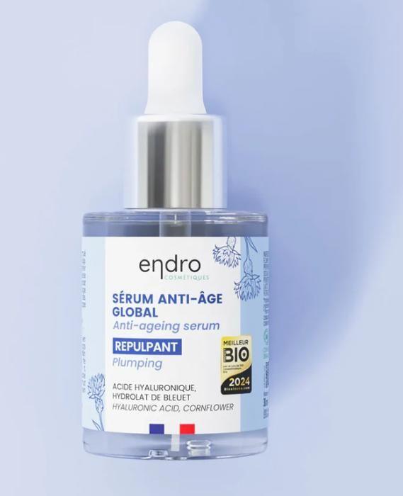Sérum anti-âge - ENDRO - Global Repulpant - 30mL - 100% naturel - Vegan