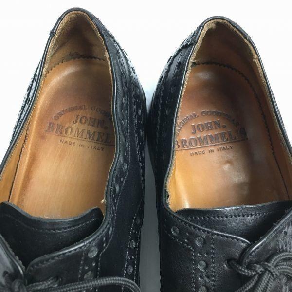 JOHN BROMMEL'S Made in Italy Vintage Wingtip Business Shoes Black size 8 26.5-27.0 Men's(USED)
