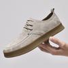 Outdoor Fashionable Suede Men's Lace-Up Casual Shoe Low-Top Thick-Soled Durable Oxford Shoe Lightweight Comfortable Walking Shoe