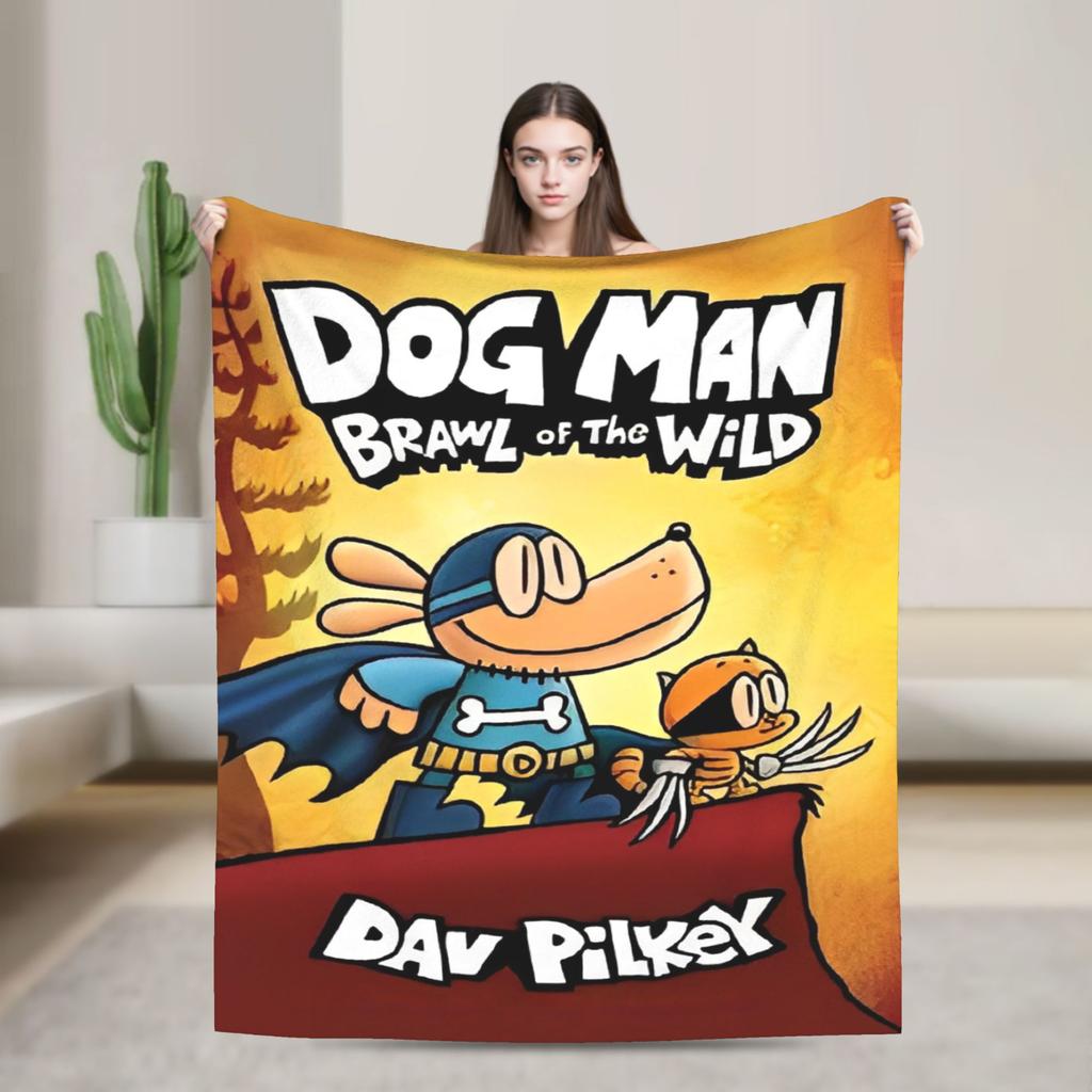 Dog Man Dogman Movie Comic Blankets Cartoon Flannel Awesome Breathable Throw Blankets for Coverlet Summer