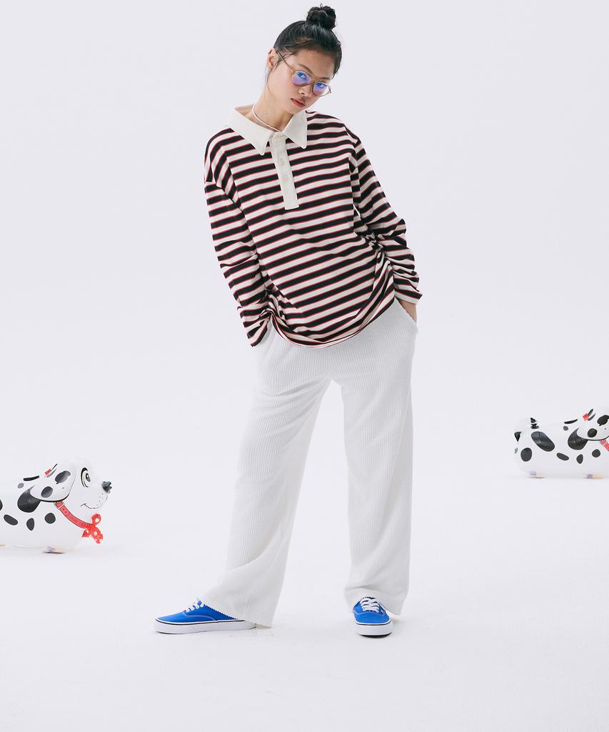 JUNEJUNE SPACE Frill Banding Pants_White