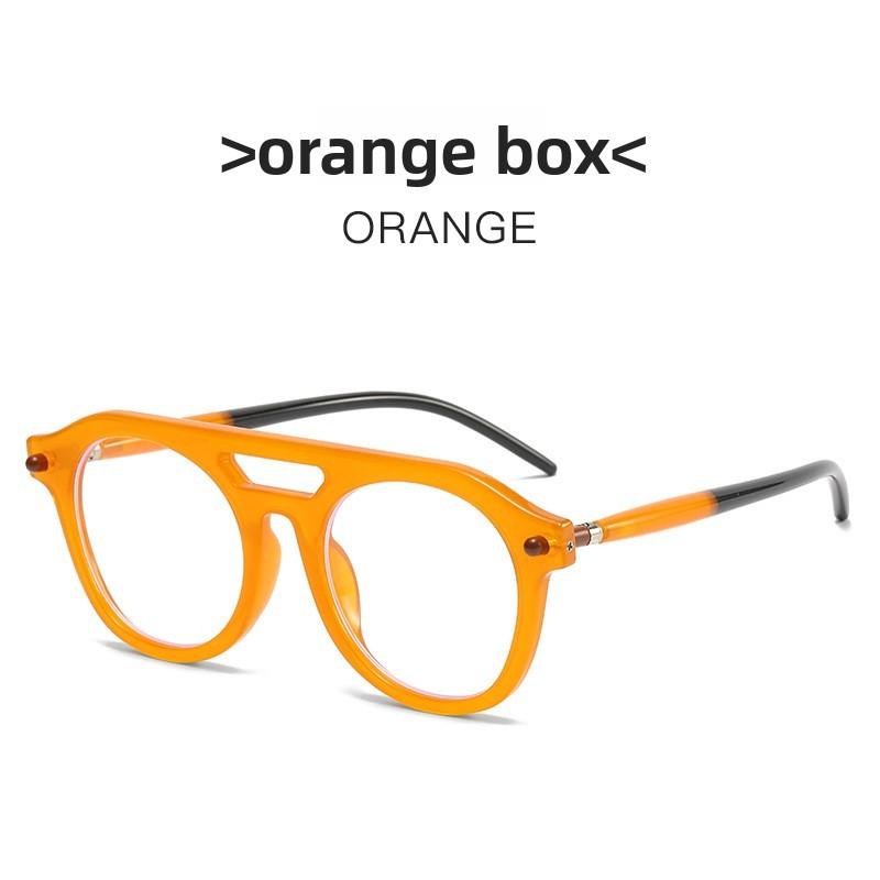 

Dual Bar Square Sunglasses With Pc Frames Uv400 For Fashion Street Style OrangeFrameClear