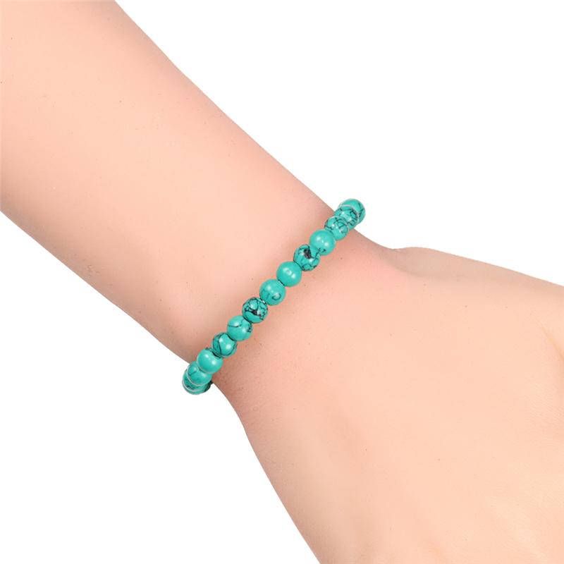 Natural Stone Elastic Bracelet 6mm Charm Men Black Lava Blue Beads Strand Bracelets for Women Yoga Meditation Jewelry pulseira