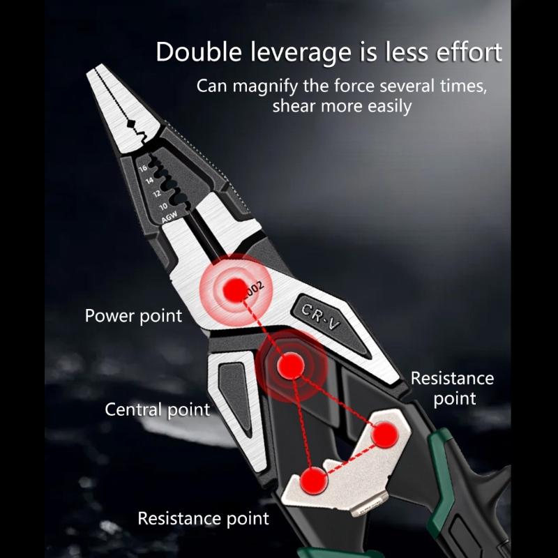 Versatile Multifunctional Combination Pliers With Ergonomic Grip For Home Repair Cable Cutters And Screw Gripping