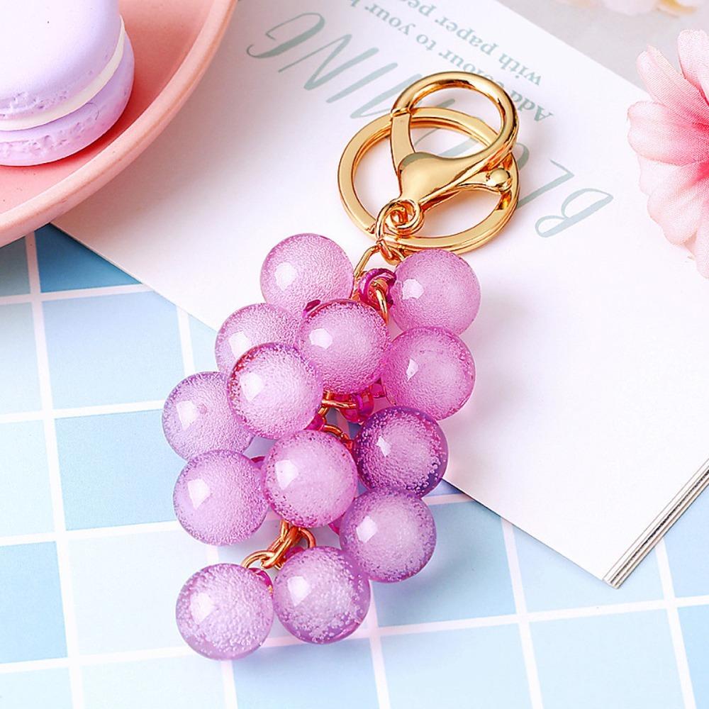Easy to Hang Grape Keychain with Lobster Clasp Key Holder Creative Key Chain Key фиолетовый