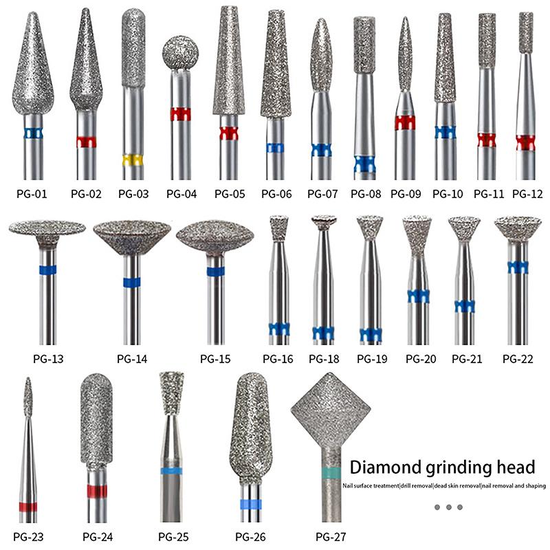 Diamond/Stainless Steel Professional Ceramic Nail Drill Bit Set Electric Manicure Nail File Bit For Acrylic Gel Nails And Cuticl