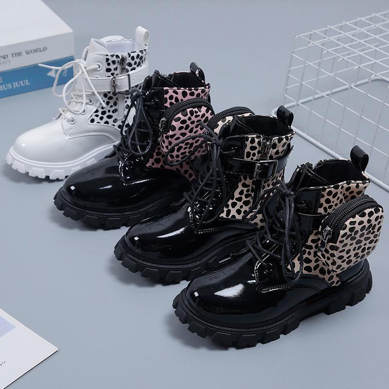 Boys And Girls Baby Pocket Martin Boots Round Head Side Zipper Short Fashion Boots