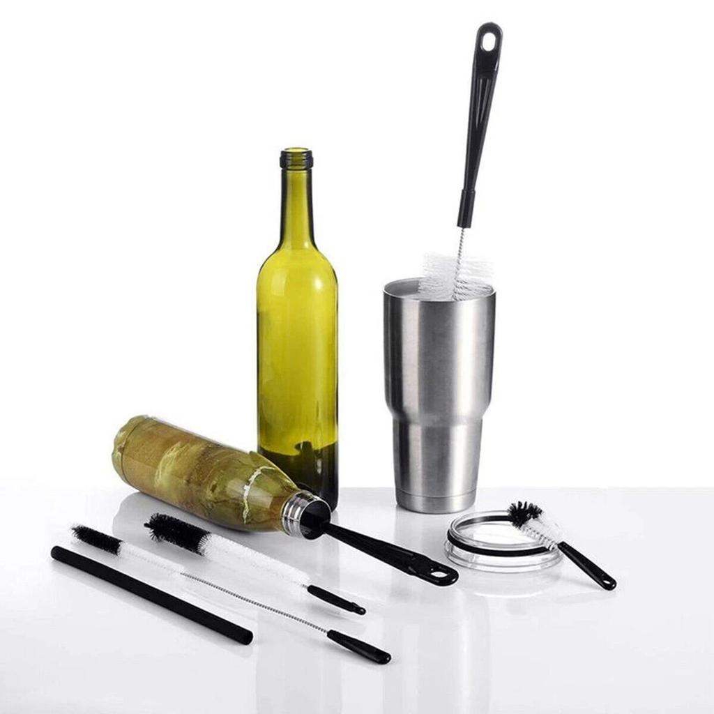 8X Straw Brush Set Cleaner Bottle Glass Tube Pipe Small Long Cleaning