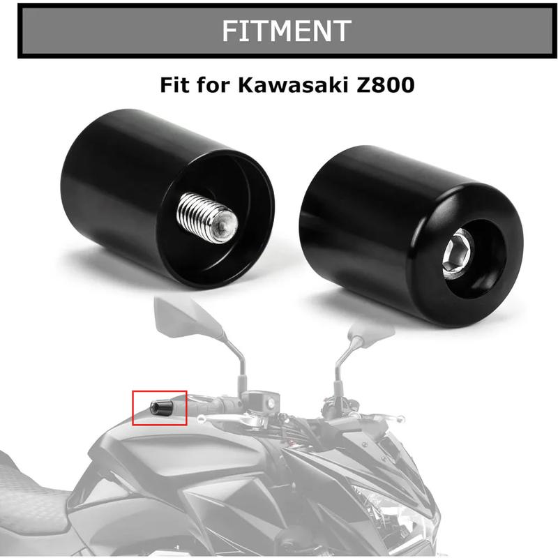 Motorcycle Handlebar Grips MTB Bar Ends Plugs for Kawasaki Z800 Z1000 Z900 Z750 Z650 Z300 (Black)