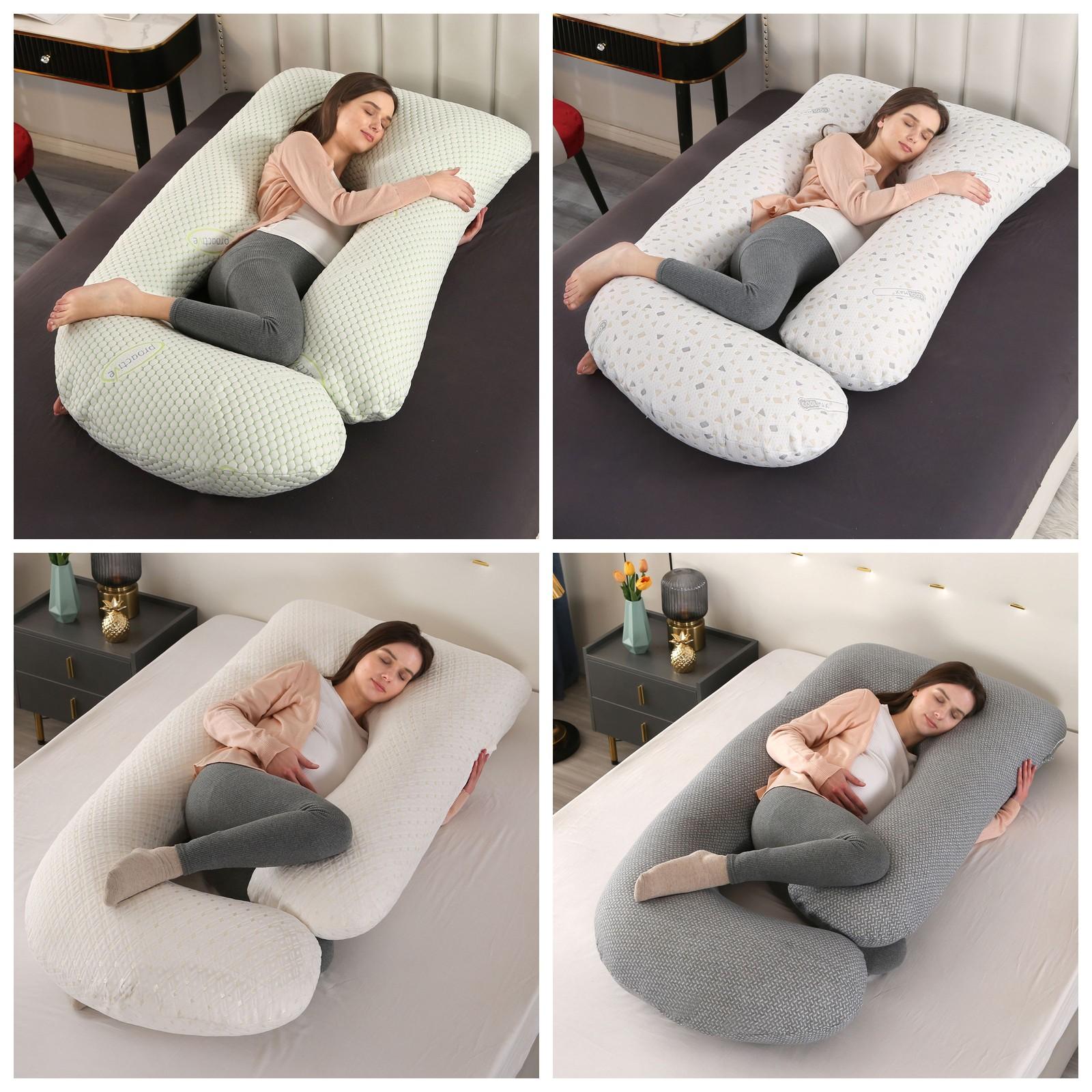J-Shape Pregnancy Pillow Full Body Maternity Pillow for Pregnant Support colore oro bianco