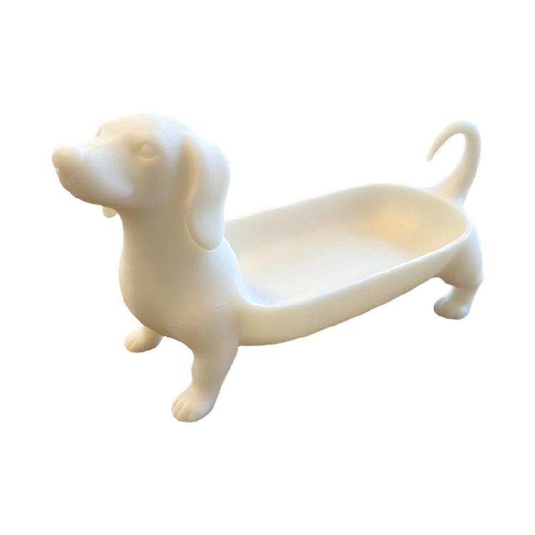 Counter and Dresser Dachshund Display Tray, 3D Printed Open Catchall Dish for Jewelry, Keys and Small Daily Carry Items Indoors