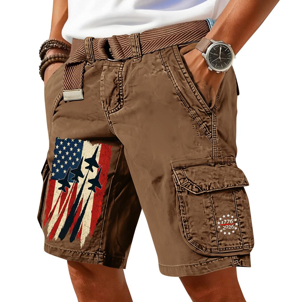 Pantaloncini Cargo Casual Stampati da Uomo per l'Estate con Tasche Multiple