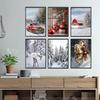 6pcs Santa Claus and Snowman Wall Art Canvas Painting Nordic Winter Snow Scene Prints Poster Living Room Bedroom Christmas Decor