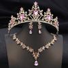 3Pcs Crown Bridal Jewelry Sets for Women Princess Tiaras and necklace earrings Prom Birthday Wedding Tiaras and Crowns Set