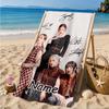 Custom Name Beach Towel Kpop Pink Roses Friendship Microfiber Beach Towel, Lightweight for Summer Travel, Swimming Pool Fan Birthday Gift