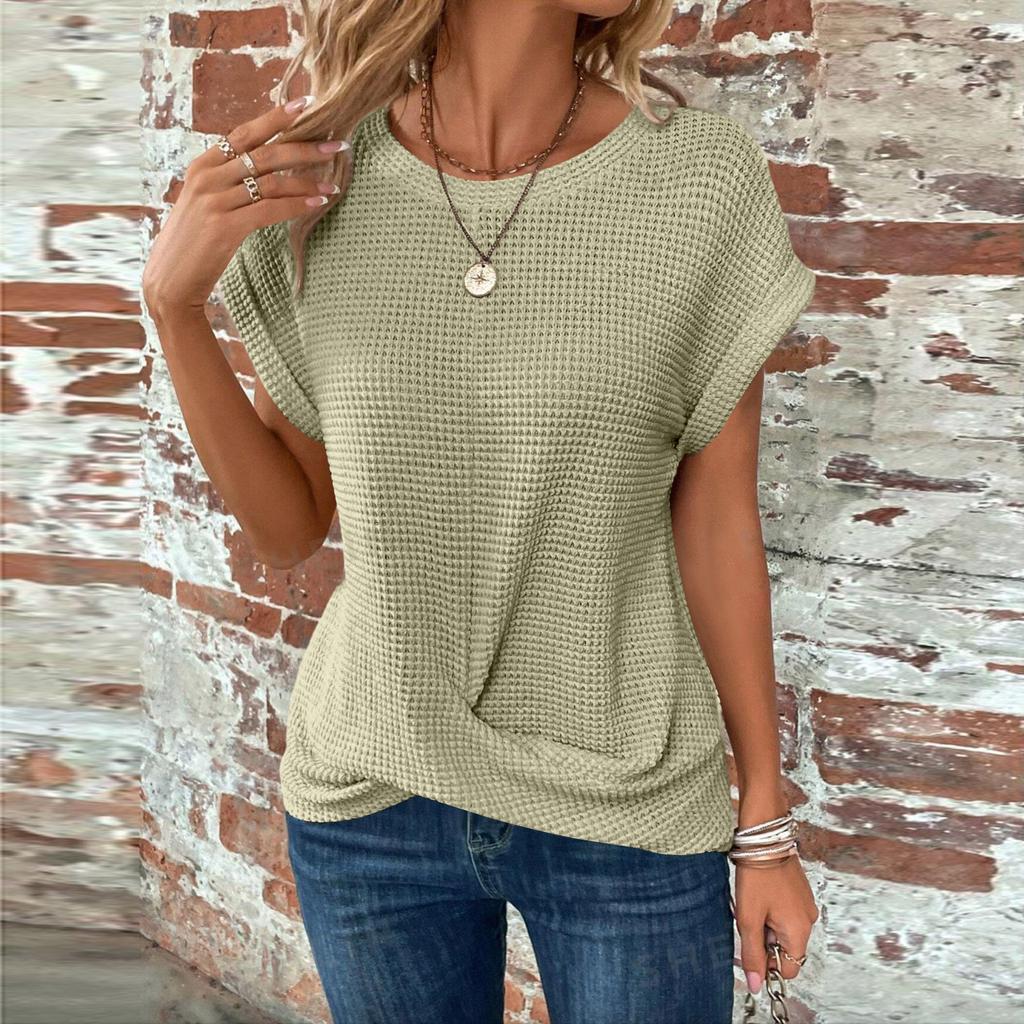 Womens Tops Short Sleeve Knit Going Out Tops for Women Casual Front Tee Sparkly Tops for Women