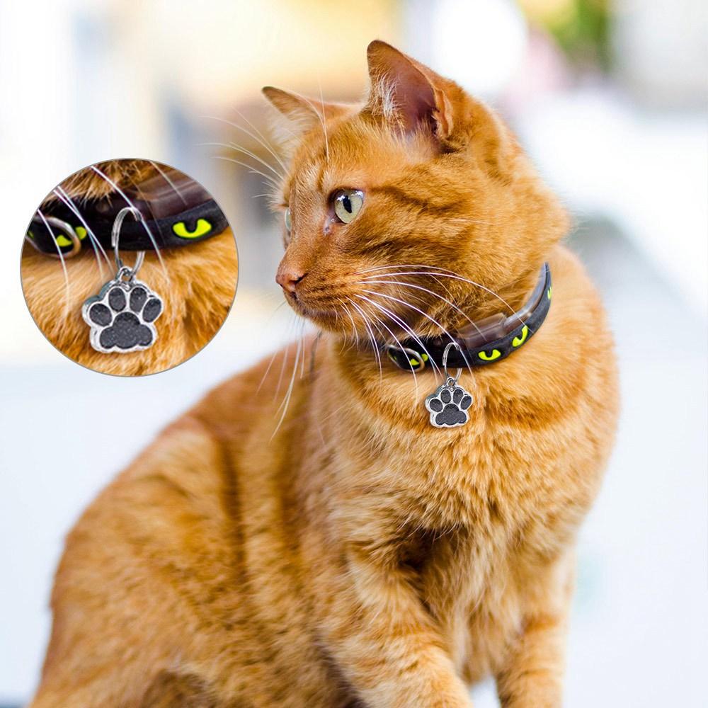 Cat Dog Paw Print Pet Glitter Pendant Personalized Pet Collar Tag Pendant Dog Cat Tags  Cats