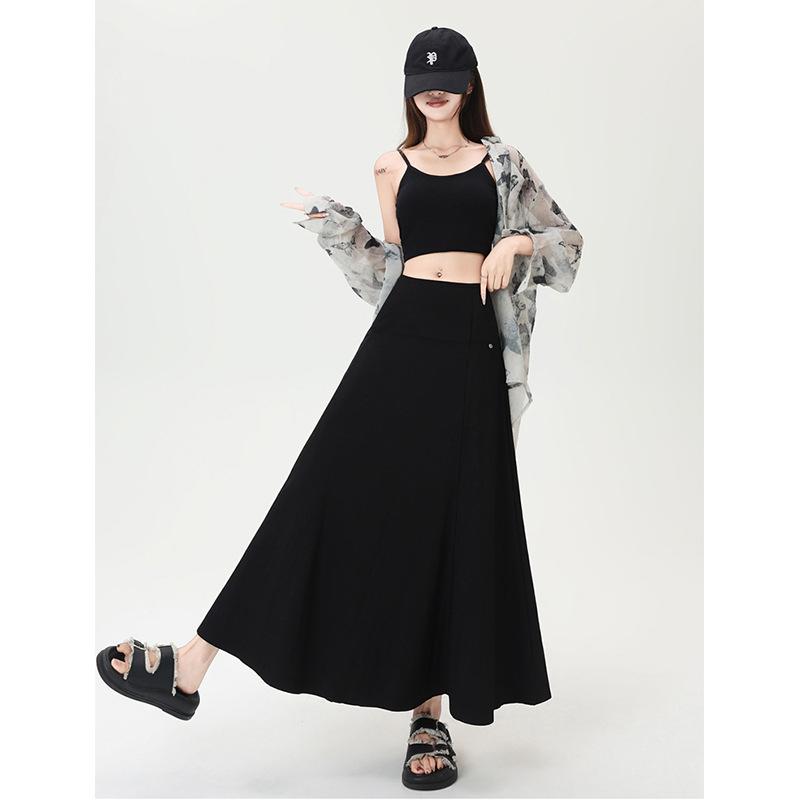 Black and White Fishtail Skirt Skirt Children's Summer Small Fashion Medium and Long Skirt Umbrella Skirt