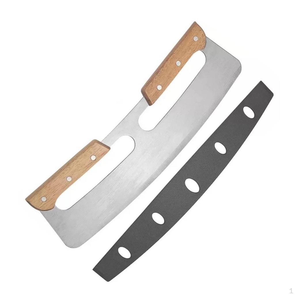 Pizza Cutter with Guarding Cover Stainless Steel Curved Rocker for Home