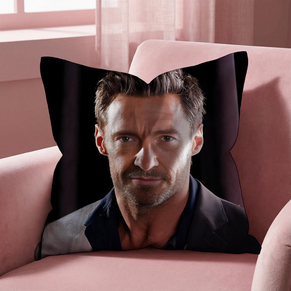 Custom H-Hugh Jackman Cushion Cover Multi-Scene Pillow Cover for Home & Car - Reversible, Soft & Durable for Daily Use