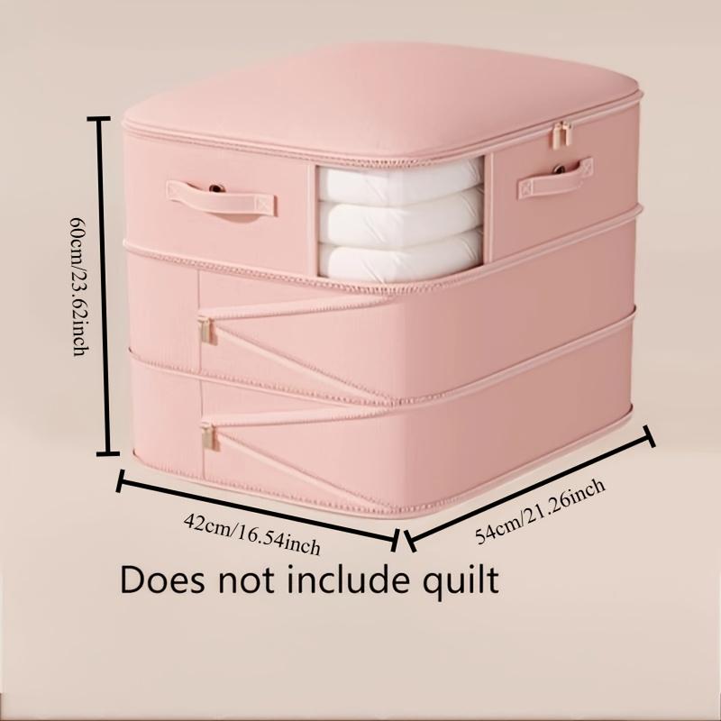 Large Capacity Self-Compression Foldable Storage Box with Clear Viewing Window - & Dust-Proof, Space-Saving Under Bed Storage for Quilts