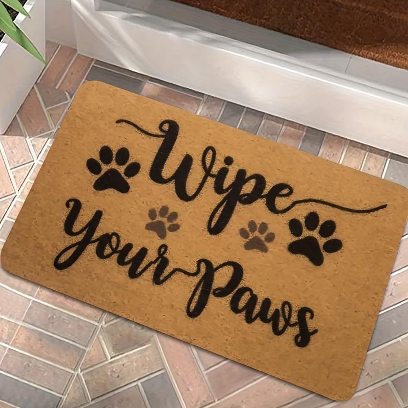 

1 Wipe Your Paws Doormat-Durable easy to clean low lint polyester mat with paw print design for indoor outdoor entryway decor 40X60cm