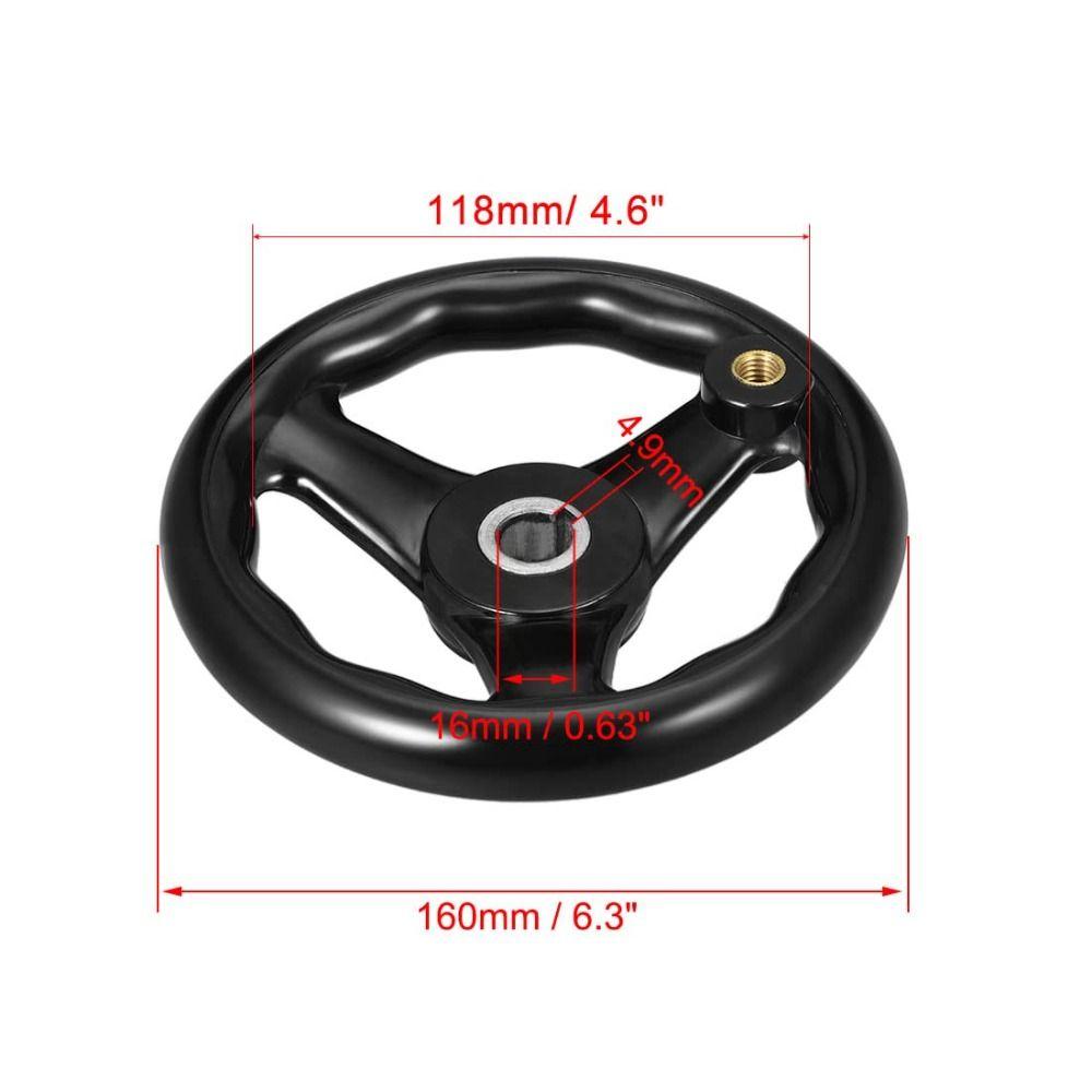 16mm Hole Diameter Lathe Hand Wheel 0.63 x 6.3in Hand Wheel Durable Universal Handwheel  Grinders