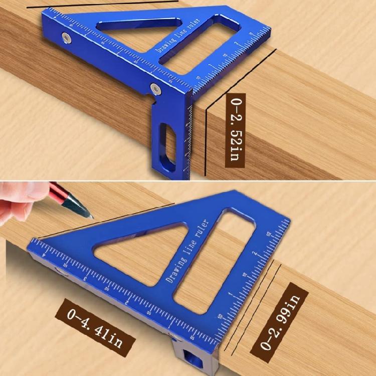 Multi-Angles Measuring Ruler 45/90 Degree Aluminum Alloy Woodworking Square Tool