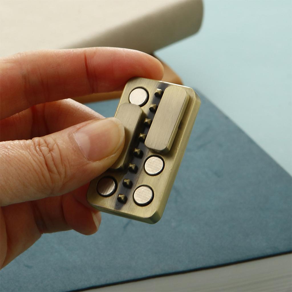 Metal Fidget Clicker Rectangle Shape Stress Relief Toy Classroom Office Desk Toy Golden Rectangle Fidget Piano Keys