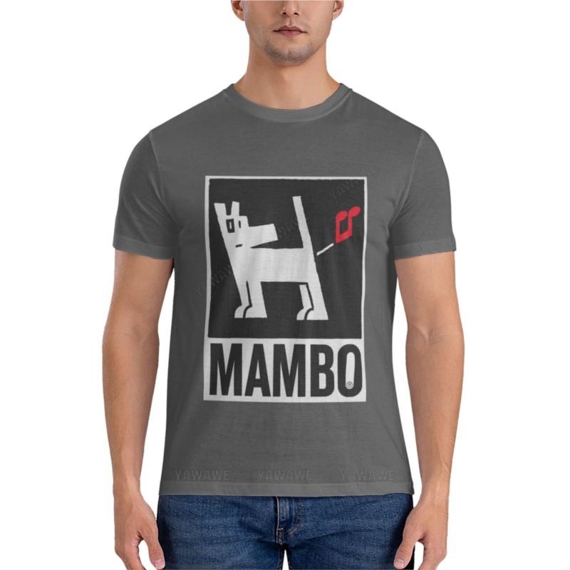 White Dog Mambo Classic Tshirt Shirts Graphic Tees Mens White T Shirts Animal Print Shirt For Boys
