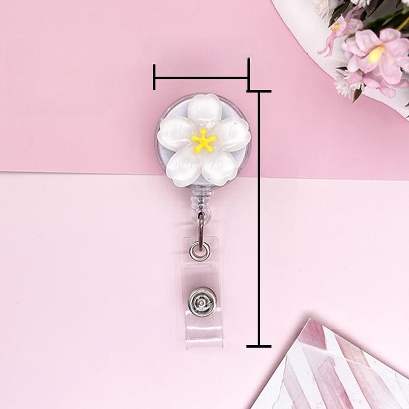 Søt Gjennomsiktig Blomstrete ID-kortholder med Uttrekkbar Snelle for Kvinner, Uttrekkbar ID-kortholder for Arbeidere, Leger, Sykepleiere, ID-kortholder med Klemme