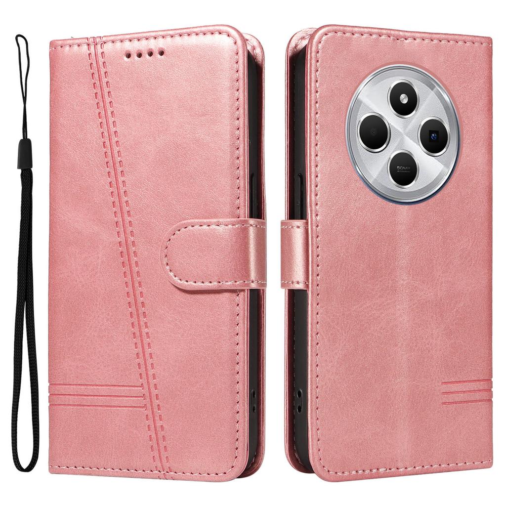 For Xiaomi Poco C75 4G/Redmi 14R 5G/14C 4G Case Flip Wallet T-Shape Lines Leather Phone Cover