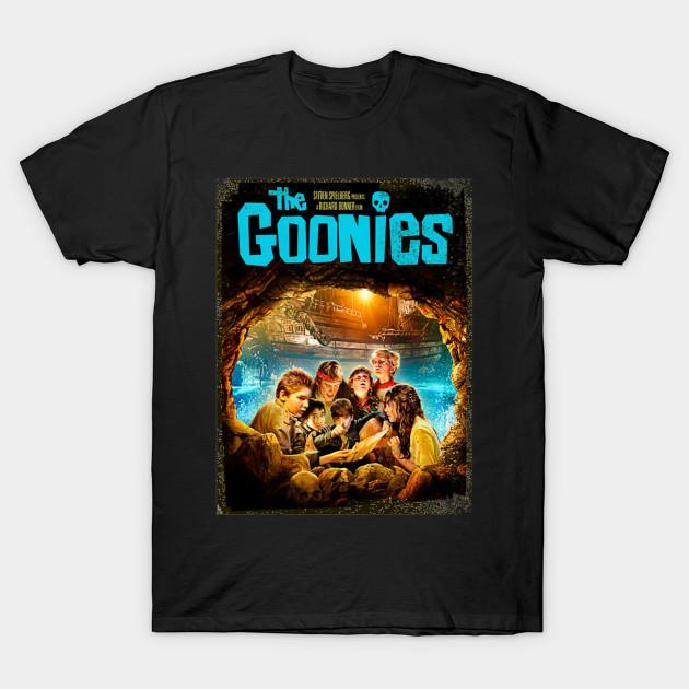 

Men Black Print T-shirt Goonies Classic Charm No-Cut Transfer Paper Print Cotton Tshirt L чёрный
