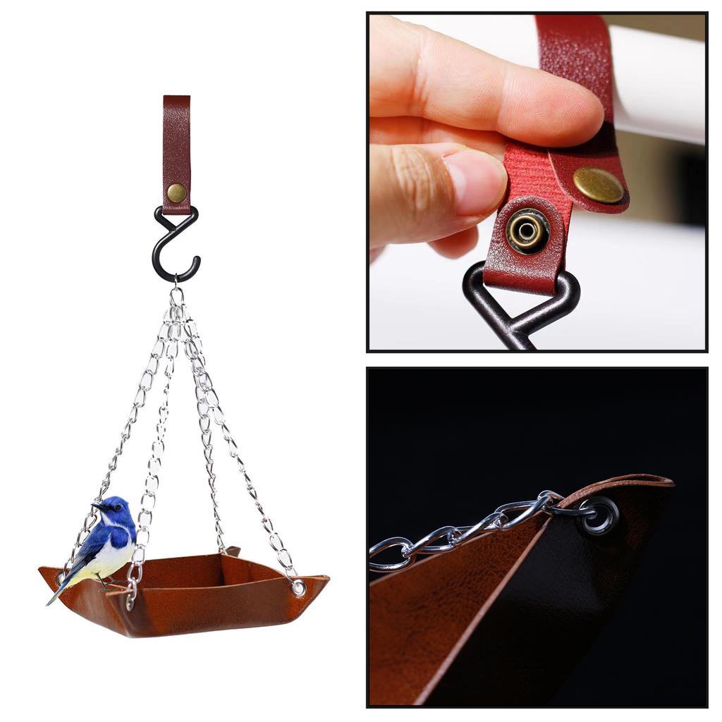 PU Platform Bird Feeder for Outdoor Hanging Wild Bird Feeder Hummingbird Feeding Tray for Backyard Home Garden Decors