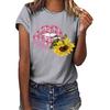 ZIMOXUAN Blusa de manga corta con estampado de talla grande para mujer