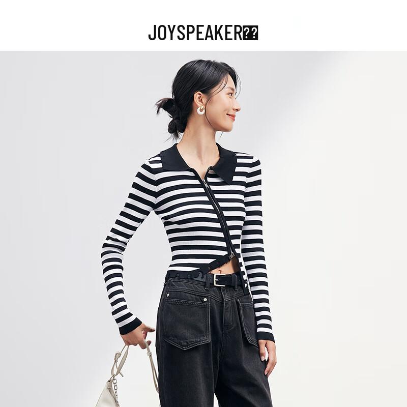 

JOY SPEAKER Женский полосатый вязаный топ с боковой молнией S