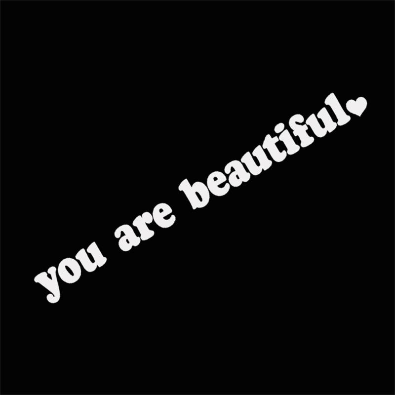 Car Rearview Mirror Stickers Creative PVC Vinyl Akeup Mirror Rearview Mirror You Are Beautiful  Decals Stickers Car Accessories