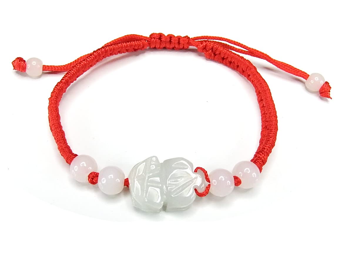 

[Каменный город] Браслет из жадеита ручной работы на красной нити, Защитная подставка