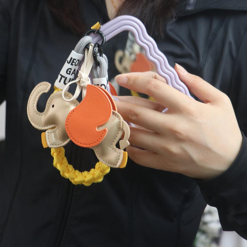 Flying Wings Elephant Keychain Animal Pendant Bag Charm Trendy Key Chain Holder  Car Accessories