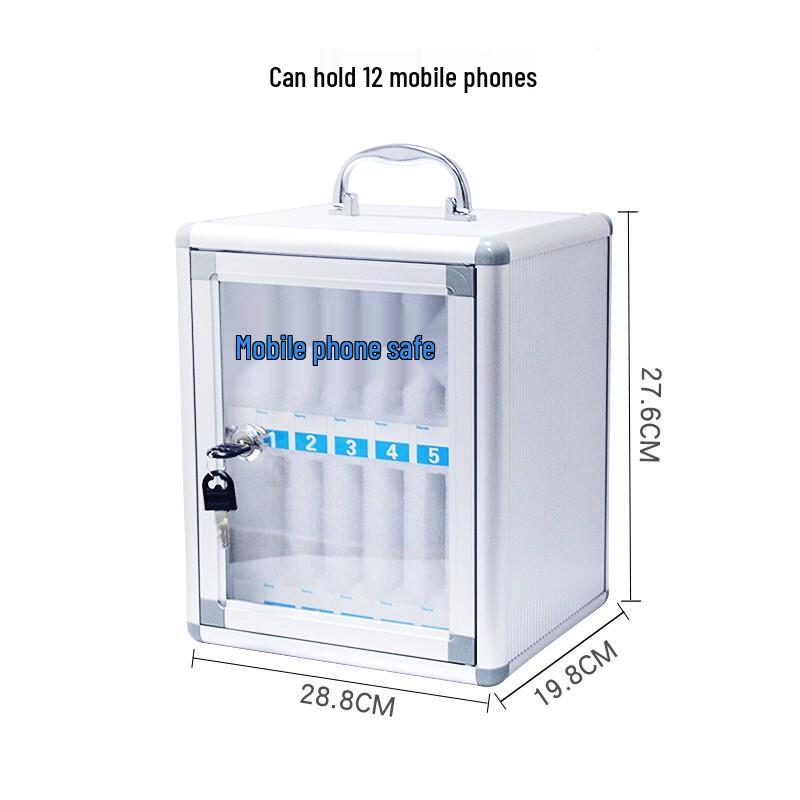 12-Slot Aluminum Alloy Mobile Phone Storage Box