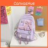 Cute Checkered Bow Decoration For Student Leisure Backpacks For Teens