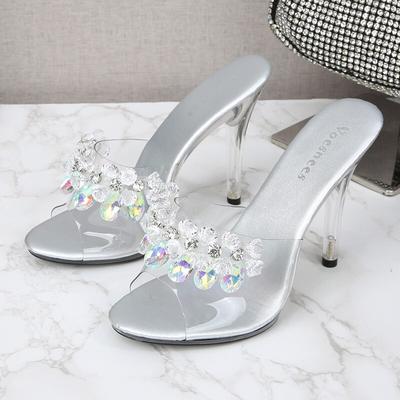 Women Sexy Heels Sandals High Fashion Heels Girls Shoe Slipper Large Size Shoes Jelly Slides 19861 Series 11cm Heel LFD