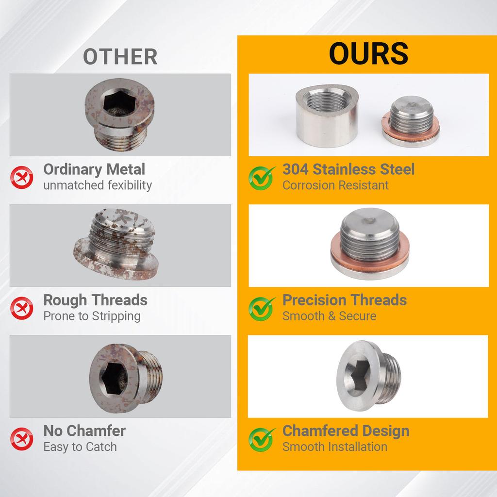 Oxygen Mounting Bungs and Plugs Adapter M18X1.5 Weld Stainless Steel O2 Oxygen Sensor Bung Flat Or Notched Style Or 30 45 Degree