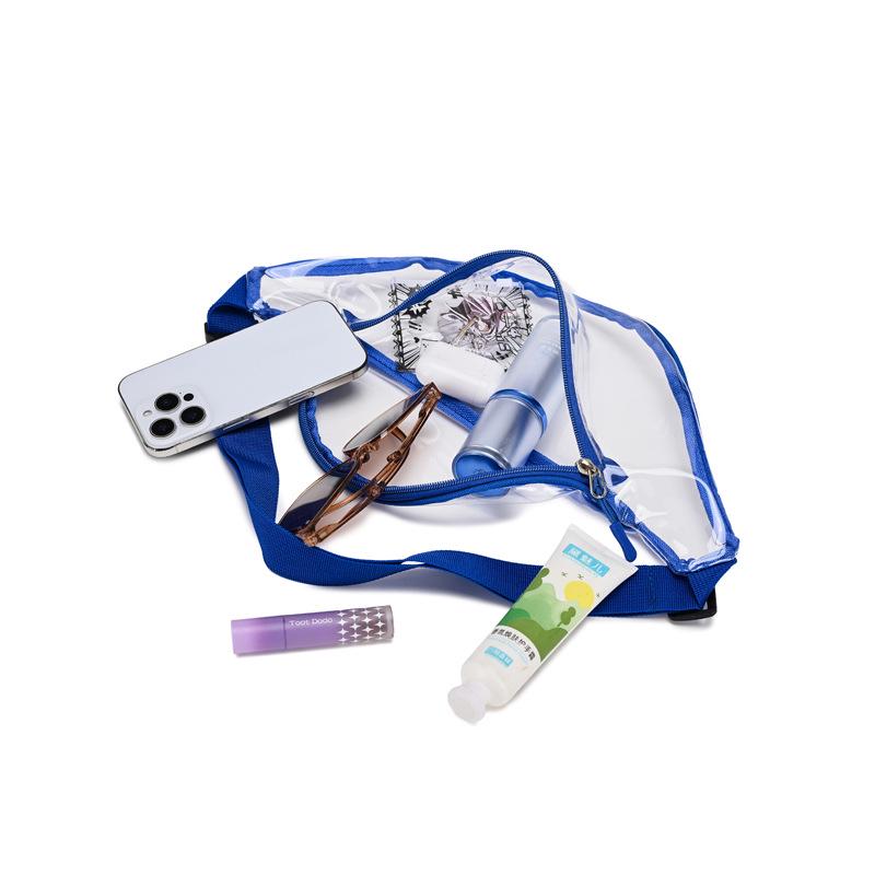 Customizable Transparent PVC Crossbody Bag for Women: Waterproof, with Logo, Ideal for Outdoor Sports & Beach.
