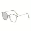 1PCS Color Changing Glasses Ultra Light Round Frame Unisex Optical Glasses for Driving Computer Daily Use High-definition