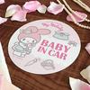 My Melody Magnetic Sticker Standard Design [BABY IN CAR] BABY Round 15cm